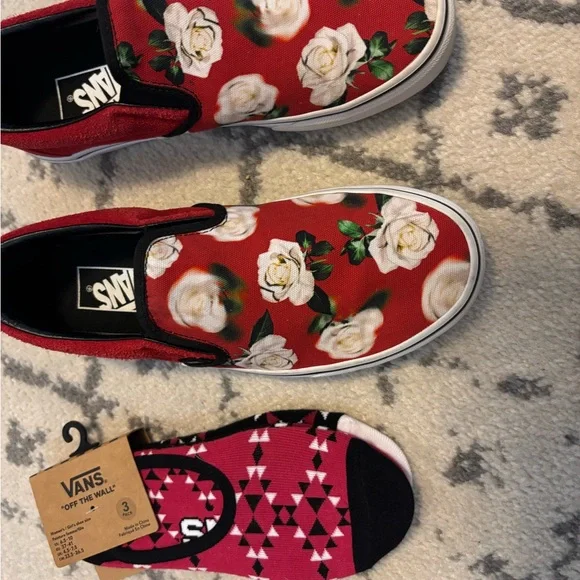 Vans Red and White Santa Slip-On Sneakers - Picture 3 of 4